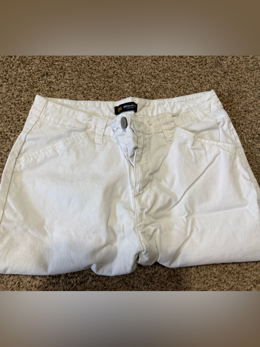 Lee White Mid-Rise Cotton Shorts